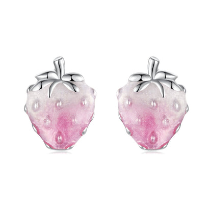 925 Sterling Silver White Gold Plated Enamel Earrings  DestGlow