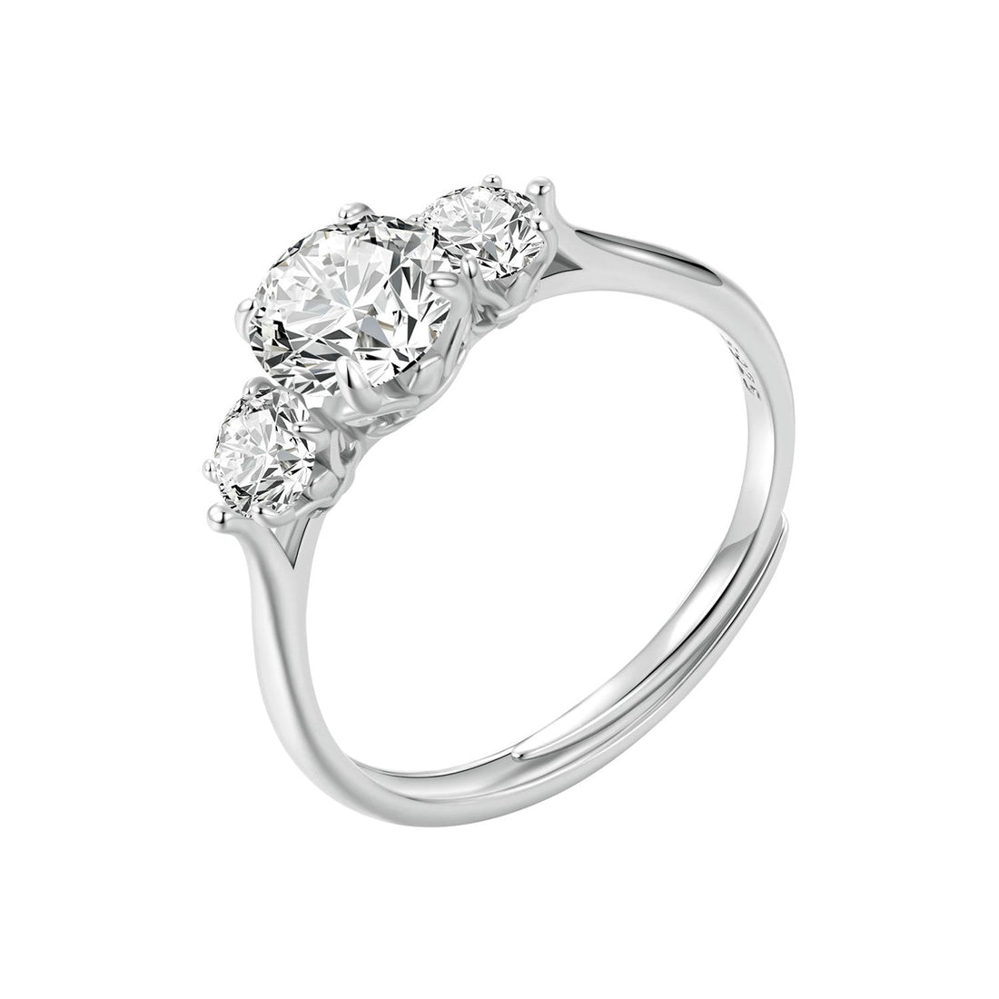 925 Sterling Silver Moissanite 6.5mm 1ct Ring, Size E for Women  DestGlow