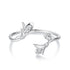 925 Sterling Silver Plated White Gold 0.7cm Flower Ring  DestGlow