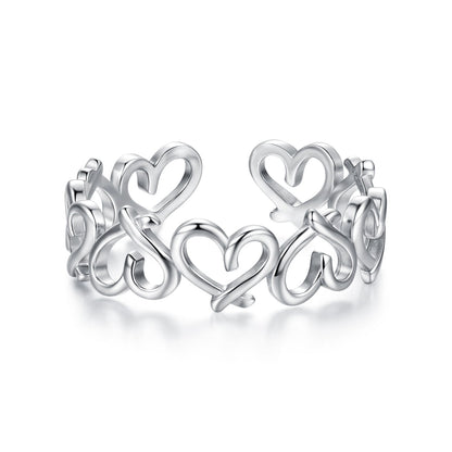 925 Sterling Silver and White Gold Plated Ring for Women  DestGlow