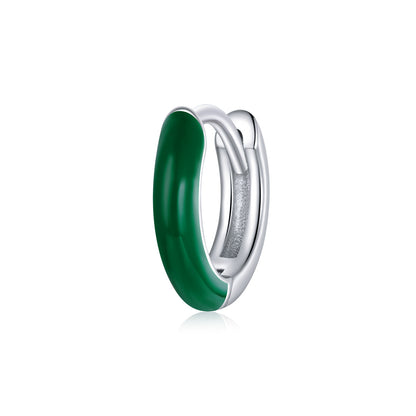 925 Sterling Silver Enamel Earrings 0.7cm for Women  DestGlow