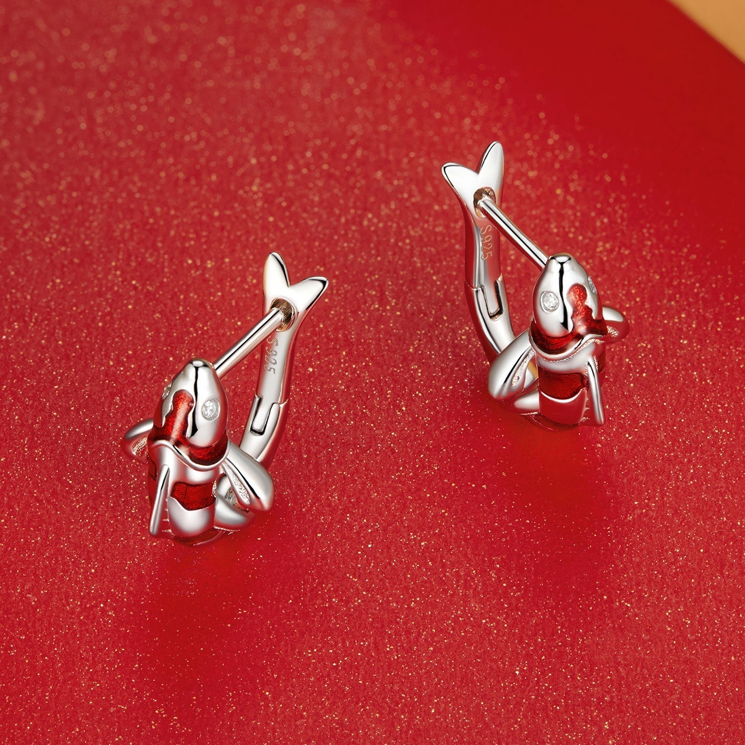 925 Sterling Silver Enamel and CZ Earrings with Platinum Plating for Women  DestGlow