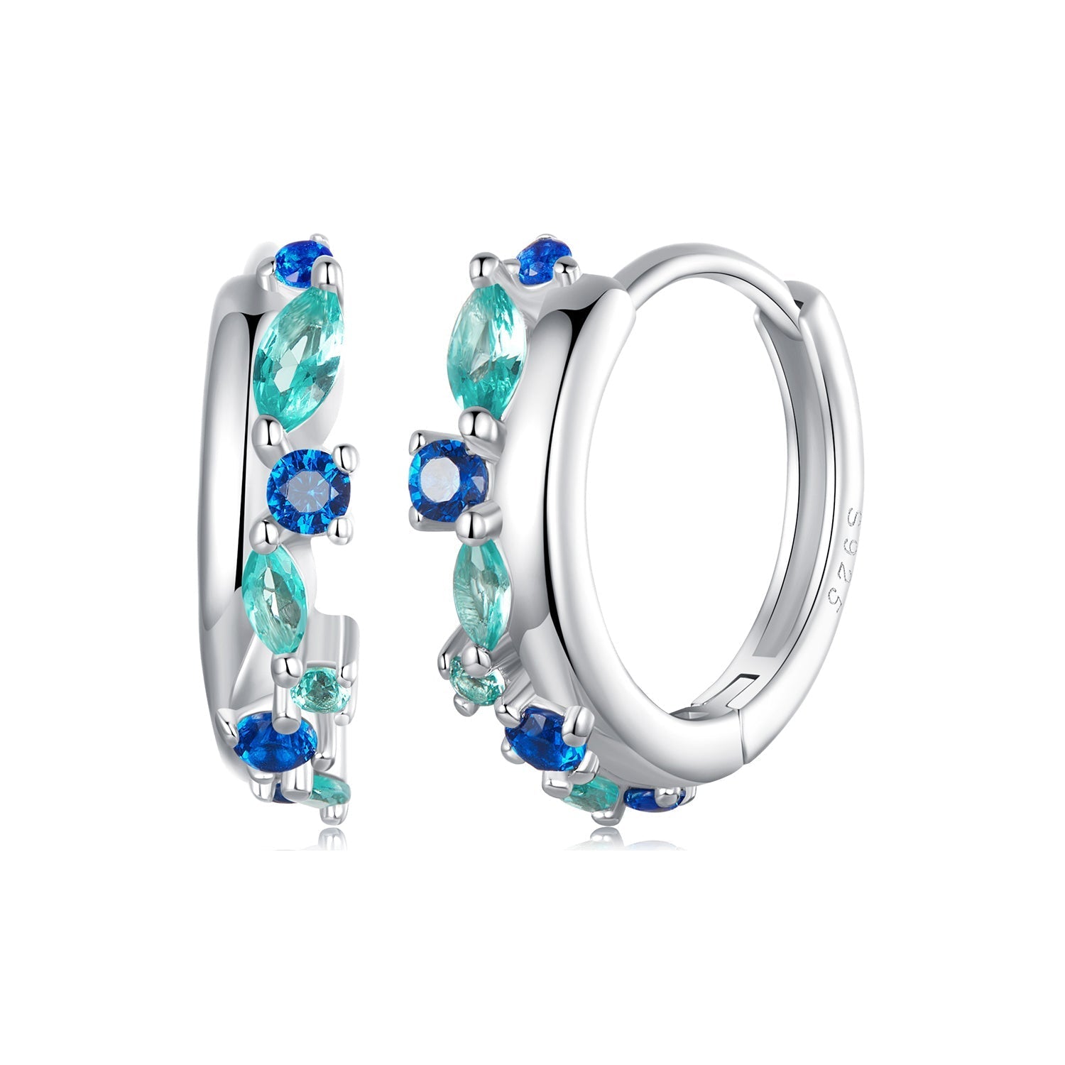 925 Sterling Silver Earrings with Pavé Setting and White Gold Plating for Women  DestGlow