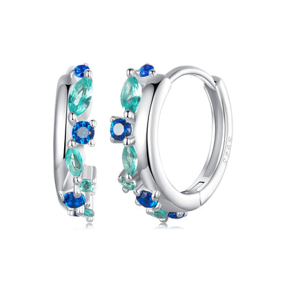 925 Sterling Silver Earrings with Pavé Setting and White Gold Plating for Women  DestGlow