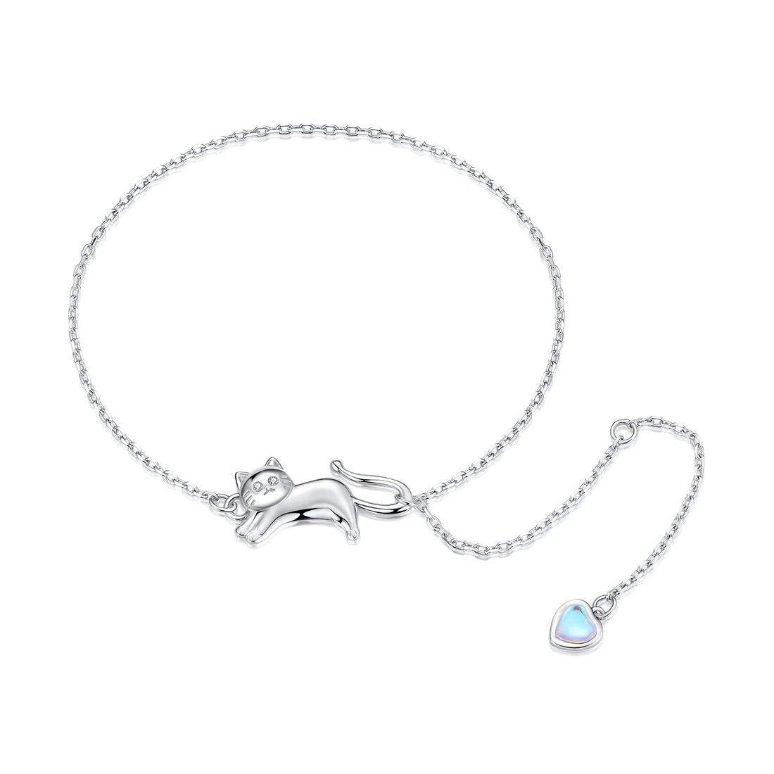 925 Sterling Silver White Gold Plated Moonstone CZ Bracelet for Women  DestGlow