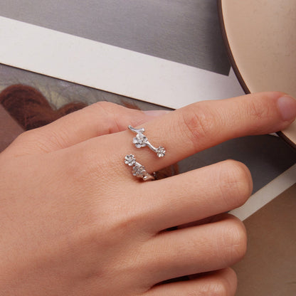 925 Sterling Silver Plated White Gold Ring for Women  DestGlow