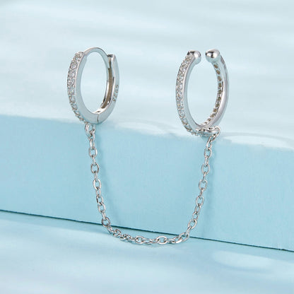 S925 Sterling Silver Earrings with Pavé Setting CZ for Women