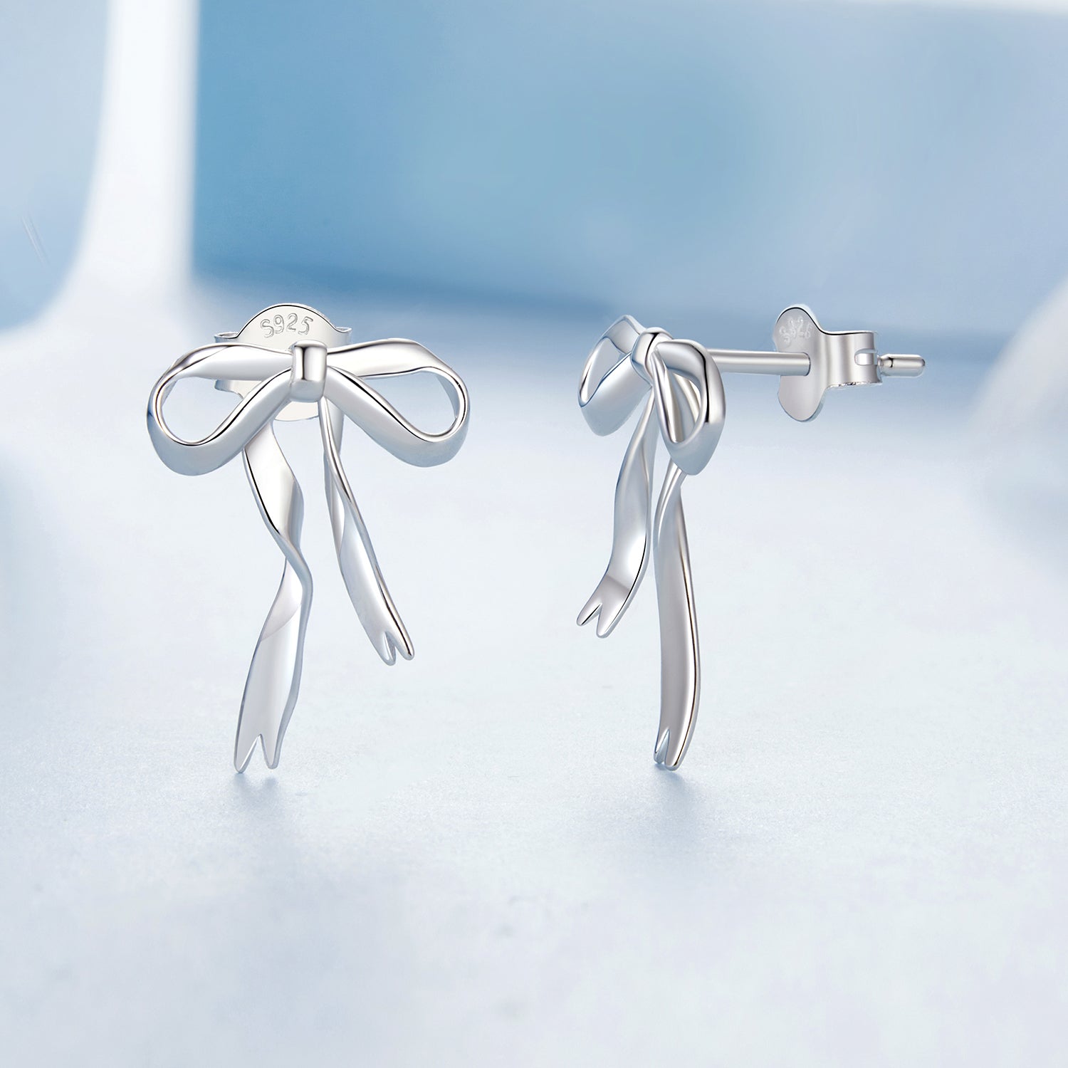 925 Sterling Silver Earrings with White Gold Plating - 1.8x1.3cm for Women  DestGlow