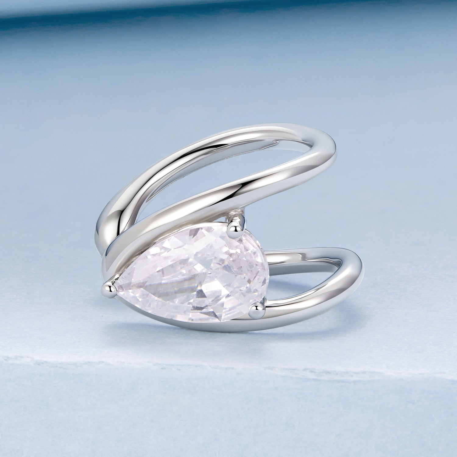 925 Sterling Silver Hoop Earrings with Pavé Setting CZ in White Gold  DestGlow