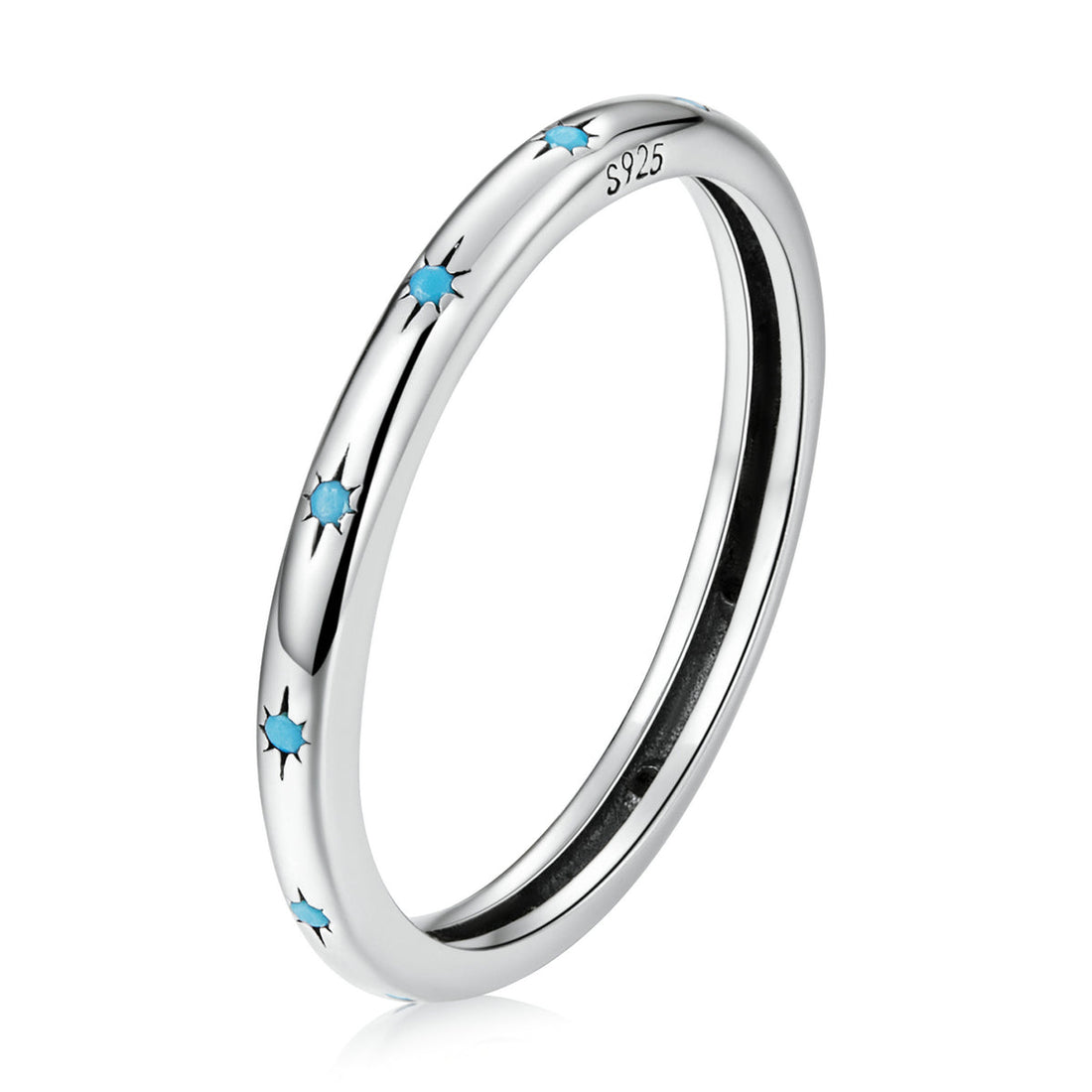 925 Sterling Silver Turquoise Oxidized Silver Ring Size 6 for Women  DestGlow