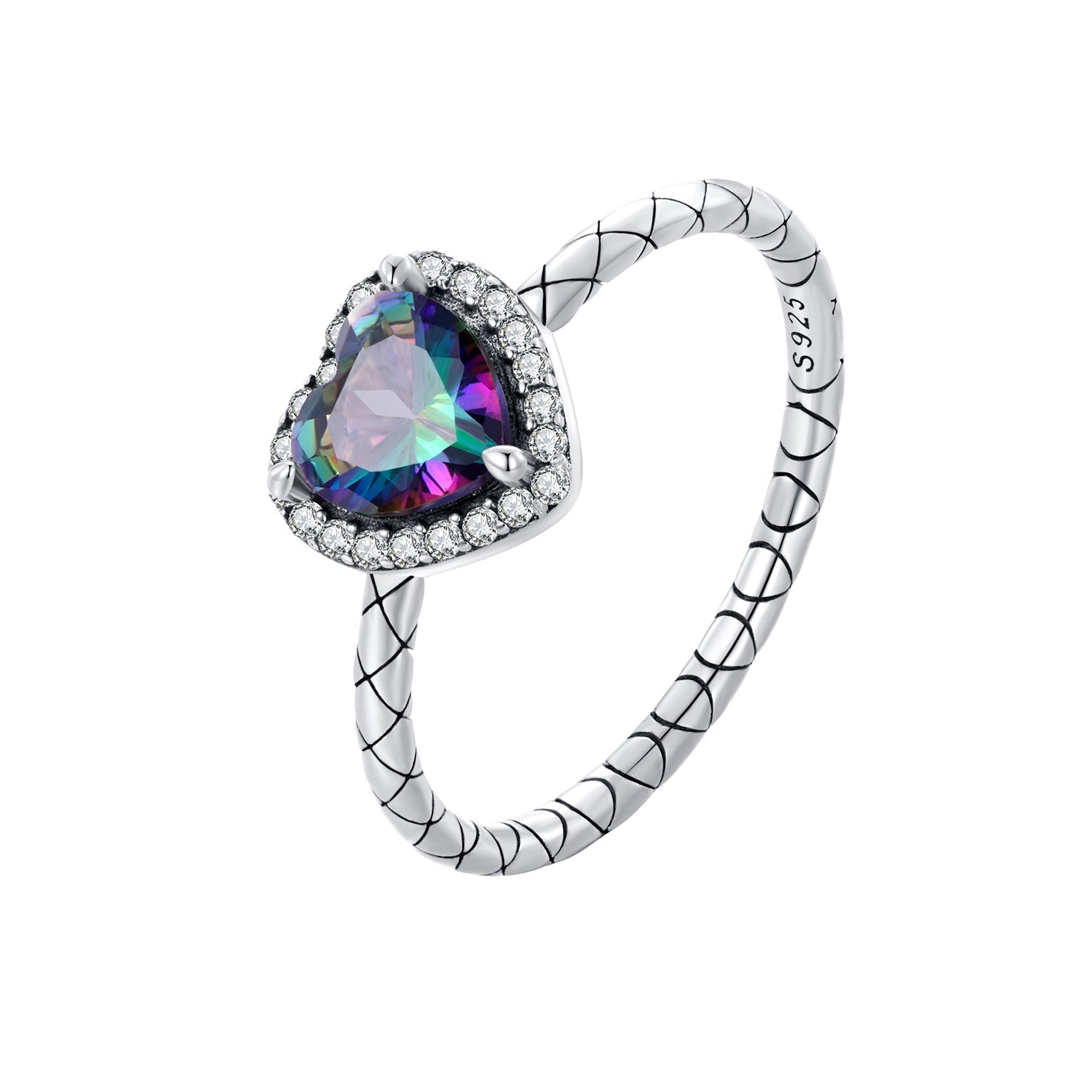 925 Sterling Silver Heart 8mm CZ Ring Size 6 for Women  DestGlow