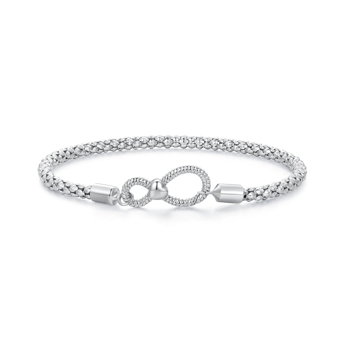 925 Sterling Silver Infinity Love Bracelet for Women - Size 17.0  DestGlow