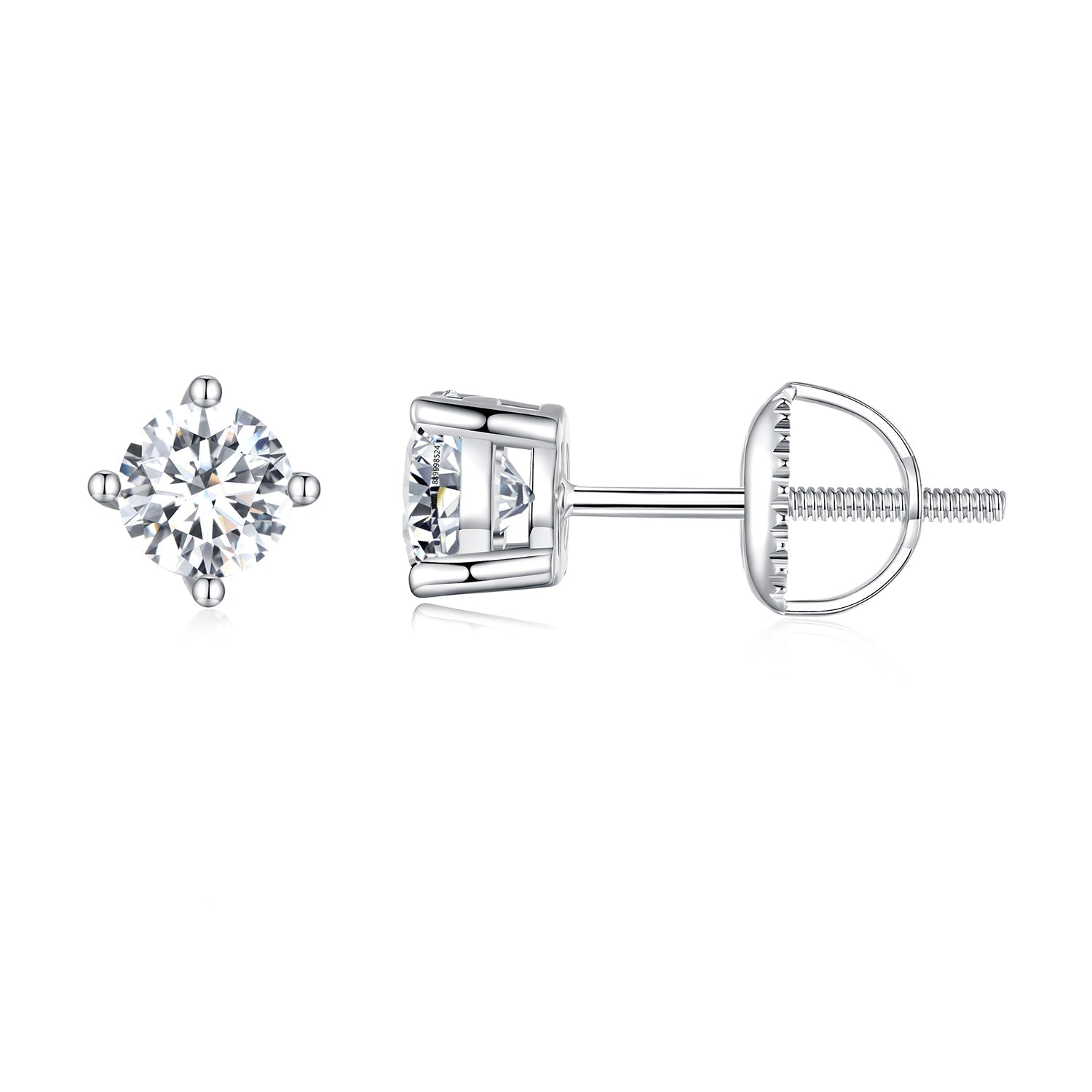 925 Sterling Silver Earrings with Moissanite in Style S, 0.5cm for Women  DestGlow