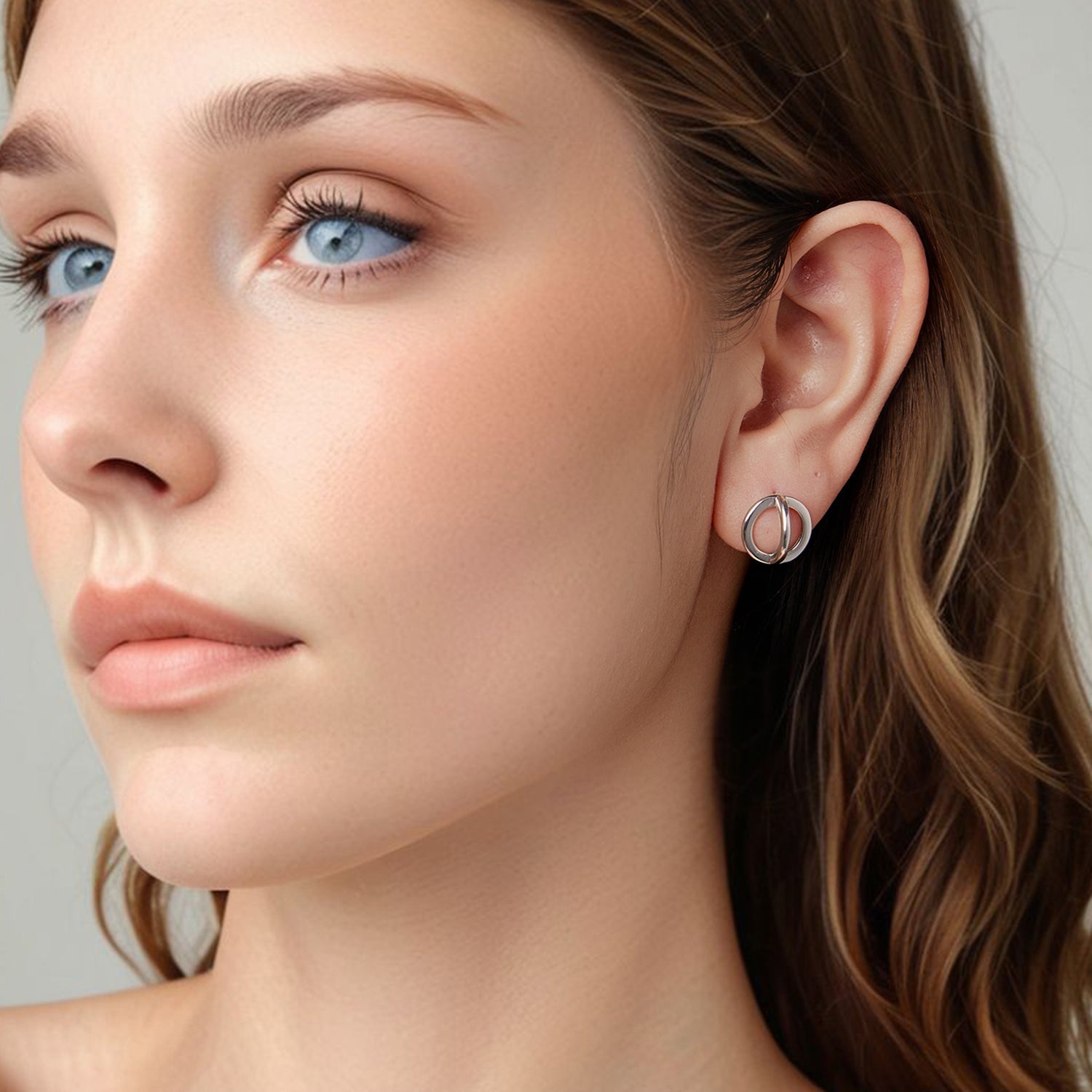 925 Sterling Silver Earrings - Oxidized Silver Finish, 1.3cm for Women  DestGlow
