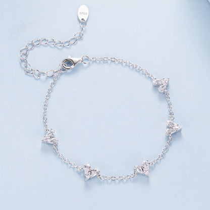 925 Sterling Silver Bracelet with White Gold Plating and CZ Paving for Women  DestGlow