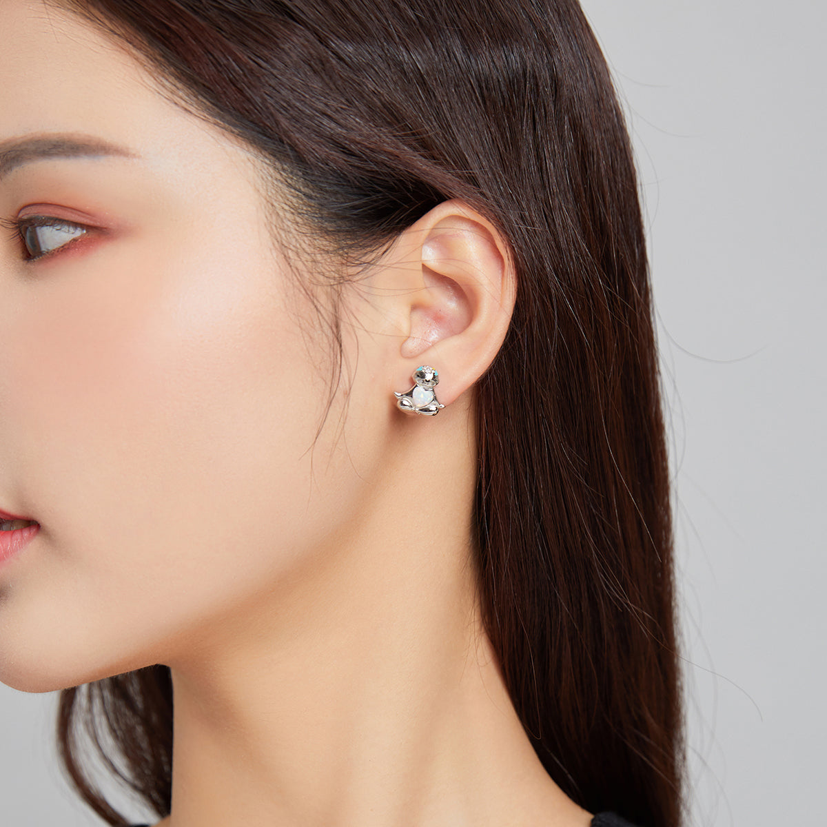 925 Sterling Silver Earrings with Translucent Opal  DestGlow