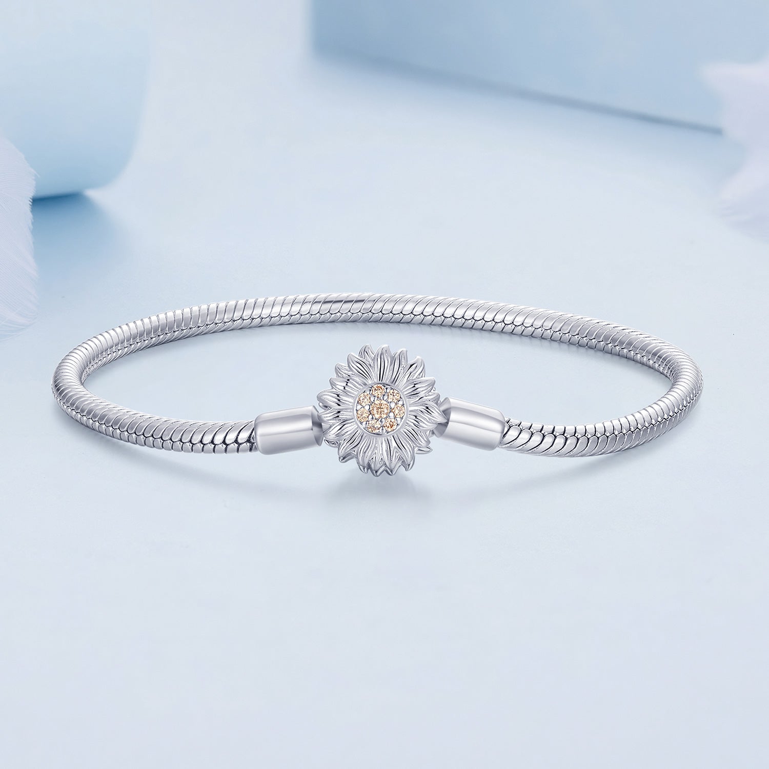 925 Sterling Silver Pavé Setting CZ Bracelet for Women - 17.0 Size, 170mm Length, 3mm Chain Thickness  DestGlow
