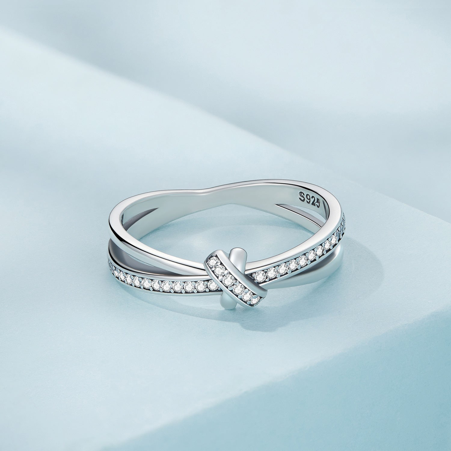 S925 Sterling Silver Oxidized Pavé Setting CZ Ring Size 6 for Women by Bids.com