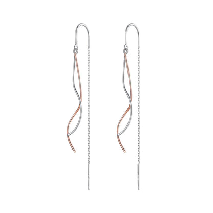 925 Sterling Silver Earrings 56*10mm Plated Platinum Rose Gold for Women  DestGlow