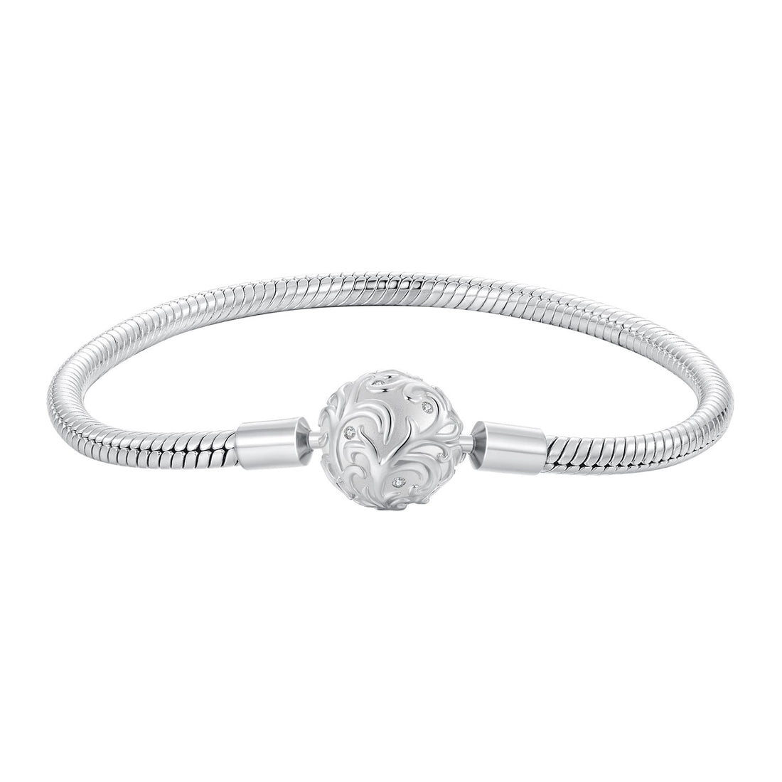 925 Sterling Silver White Gold Plated 17cm CZ Pavé Bracelet for Women  DestGlow