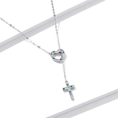 925 Sterling Silver Plated Necklace with Adjustable Length 42.5cm and CZ for Women  DestGlow