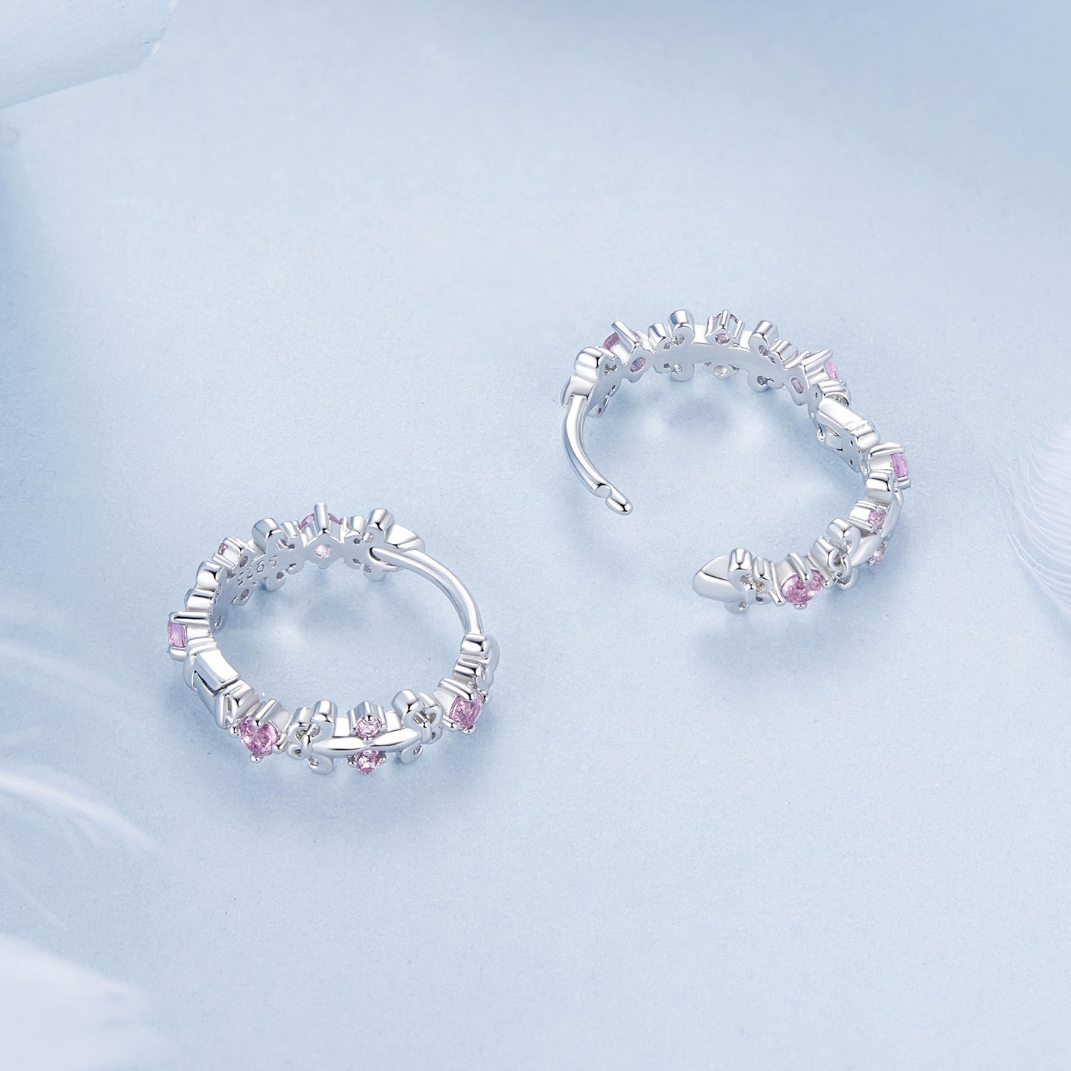 925 Sterling Silver Pavé CZ White Gold Plated Earrings for Women  DestGlow