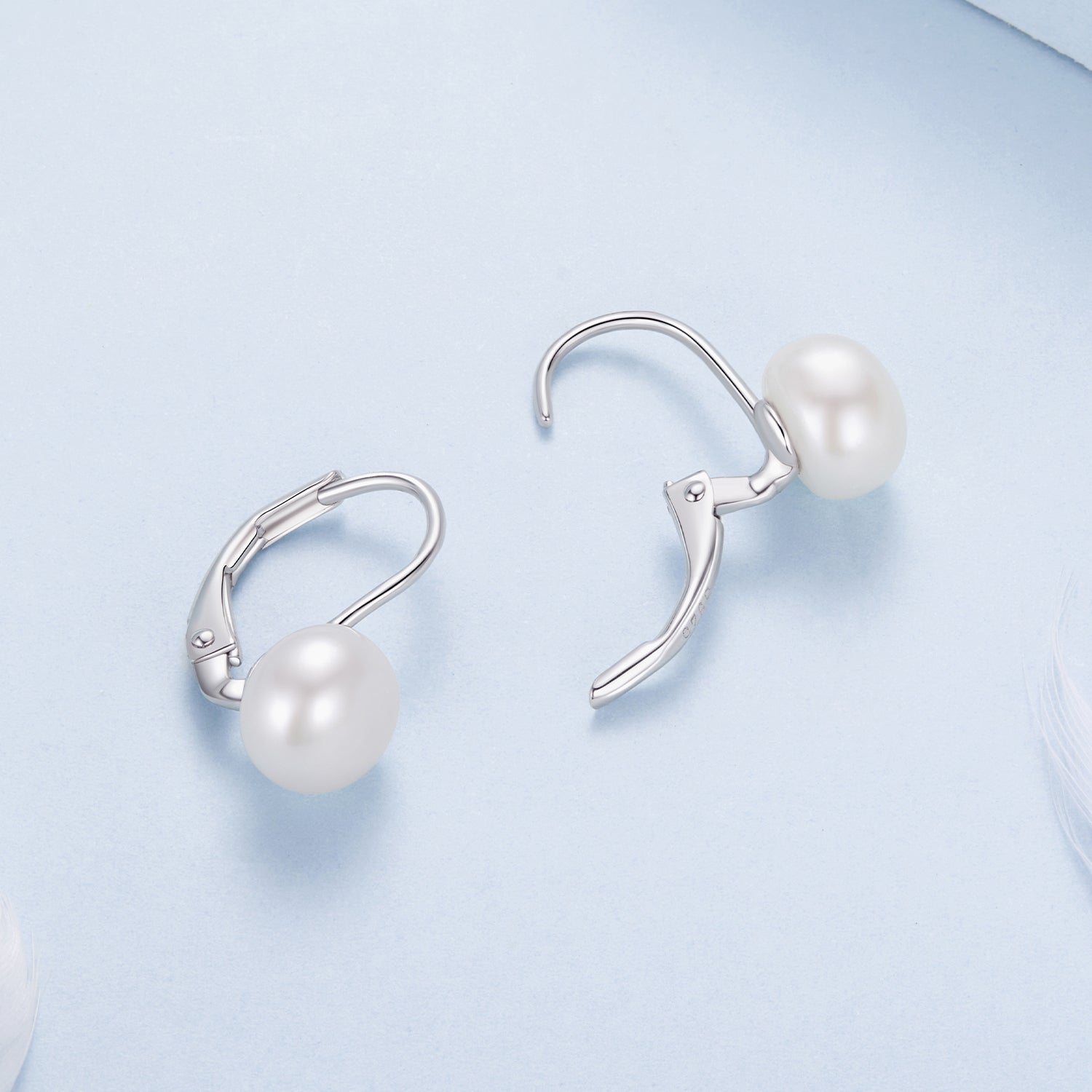 925 Sterling Silver White Gold Plated Freshwater Pearl Earrings for Women  DestGlow