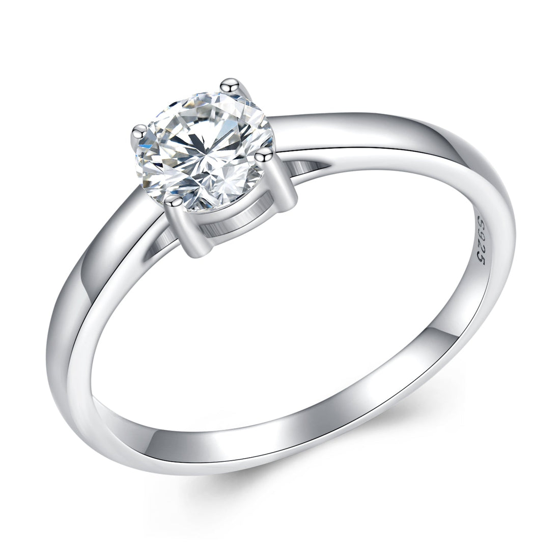 925 Sterling Silver Moissanite Ring 0.6 Carat Size 6 for Women  DestGlow