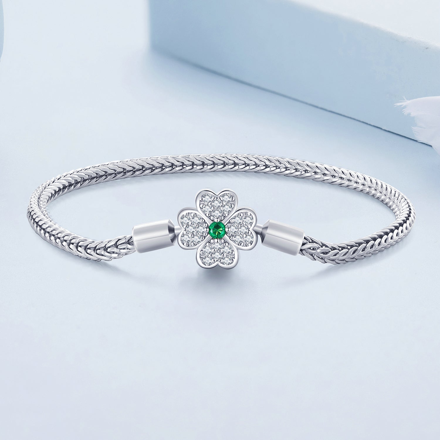 925 Sterling Silver Plated Platinum Bracelet with 3mm Rope for Women  DestGlow