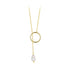 925 Sterling Silver Necklace with Gold Plated Freshwater Pearl - 60cm Length  DestGlow