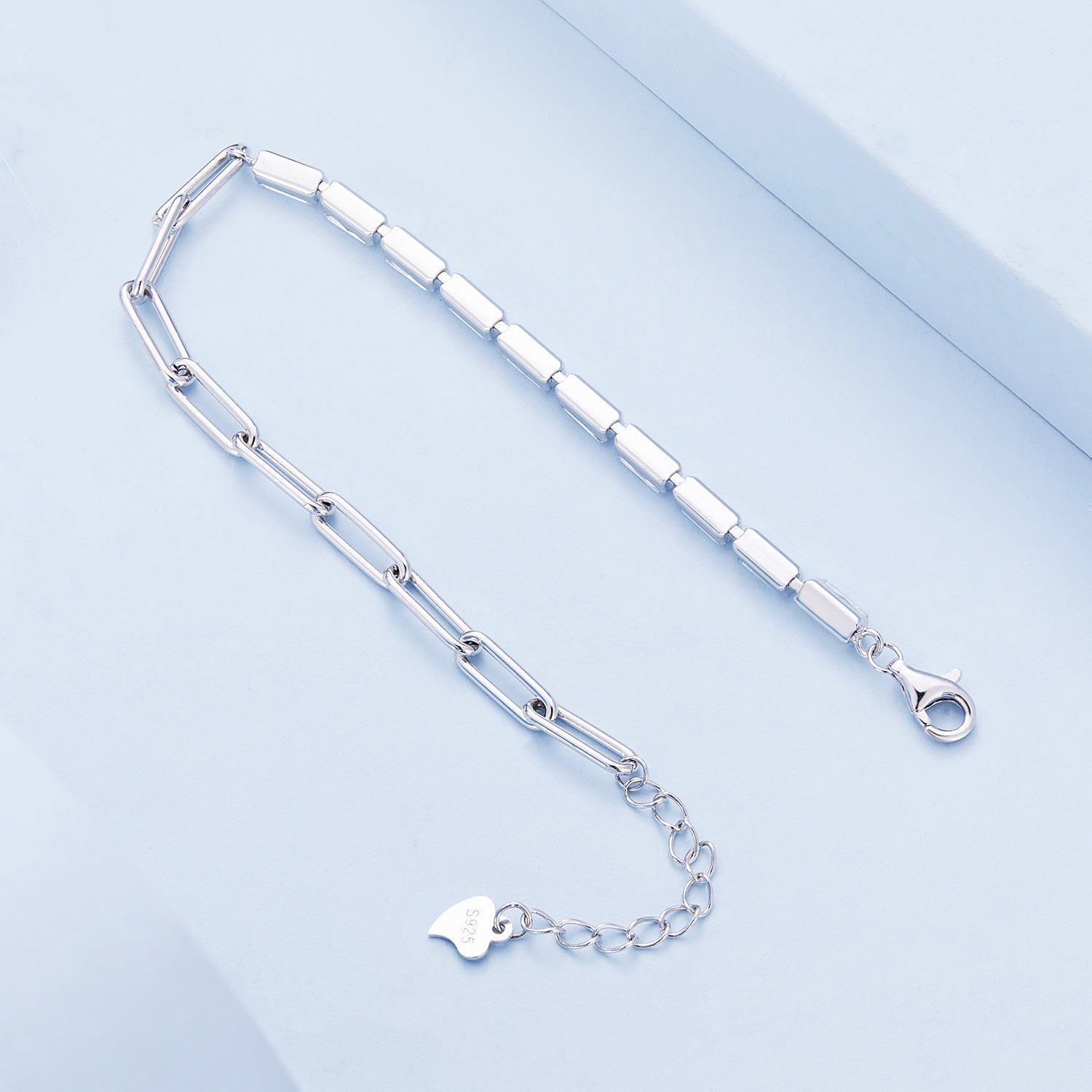 925 Sterling Silver Pavé Setting CZ Bracelet with Platinum Plating, Adjustable 14.5+3cm, for Women  DestGlow