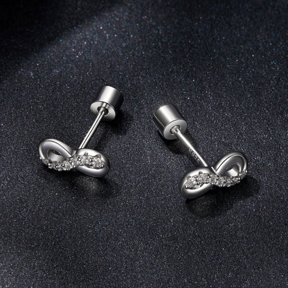 925 Sterling Silver &amp; Moissanite Earrings 0.005ct for Women