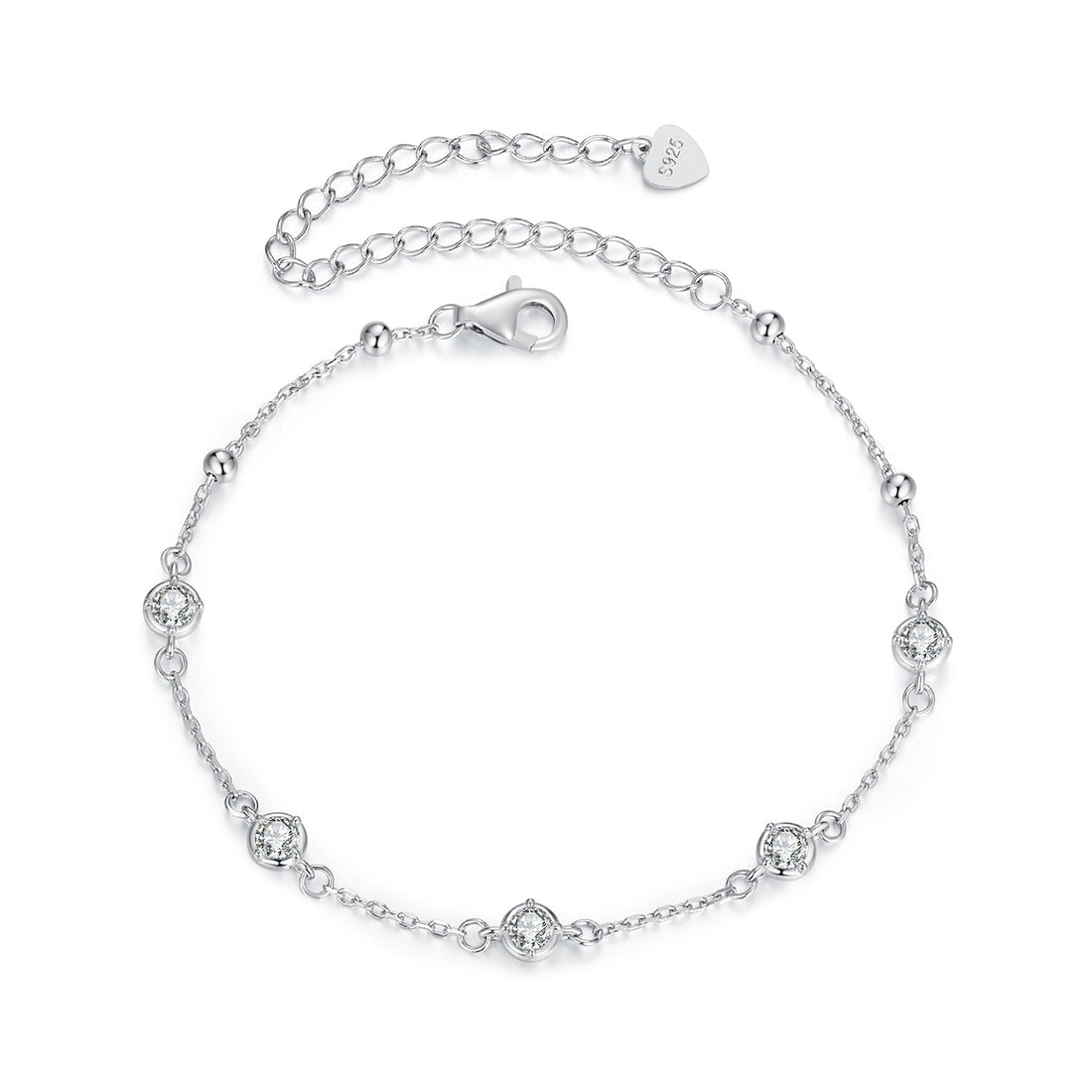 925 Sterling Silver 3mm Moissanite Bracelet for Women  DestGlow