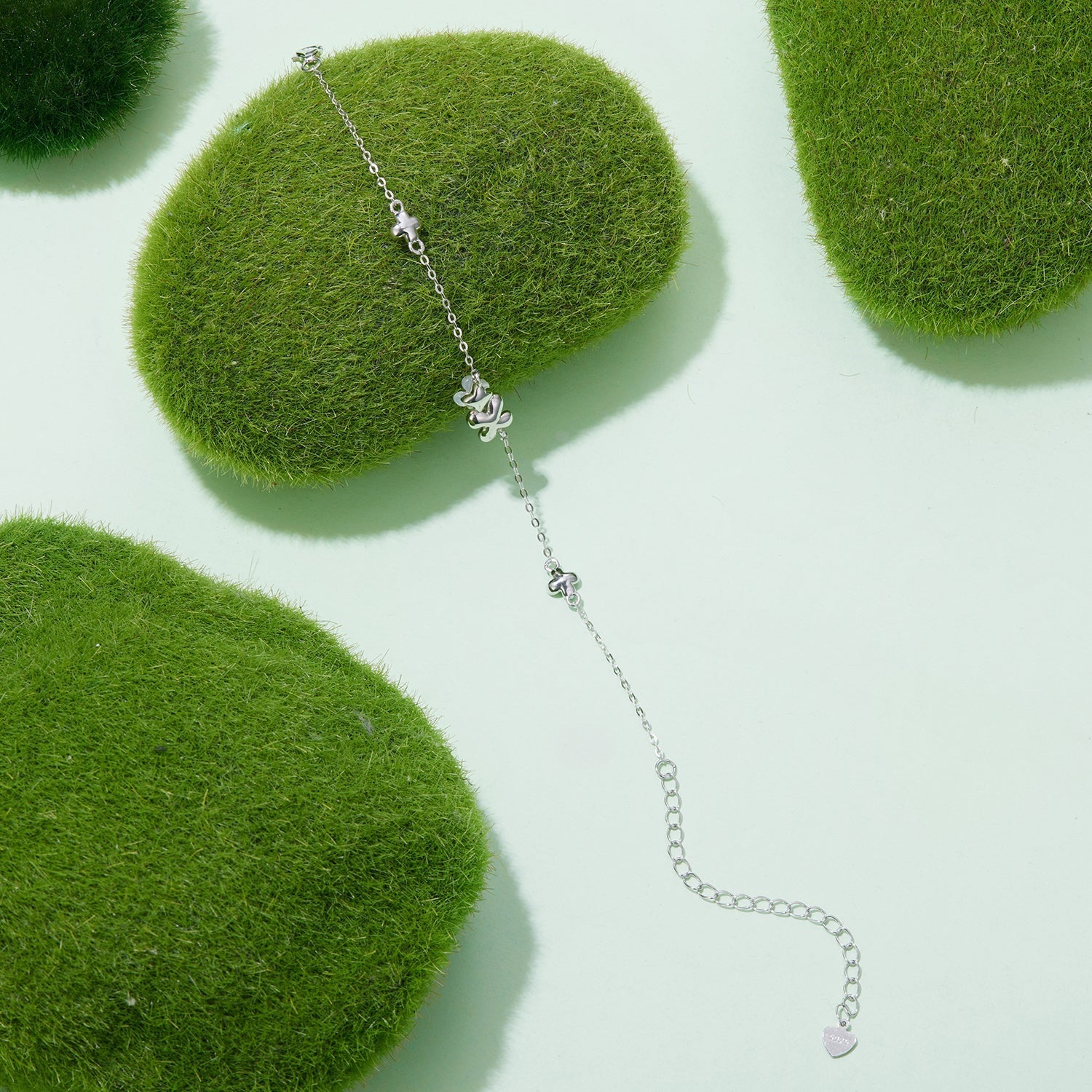 925 Sterling Silver Enamel Charm Bracelet with Pavé CZ, 15+6cm for Women  DestGlow