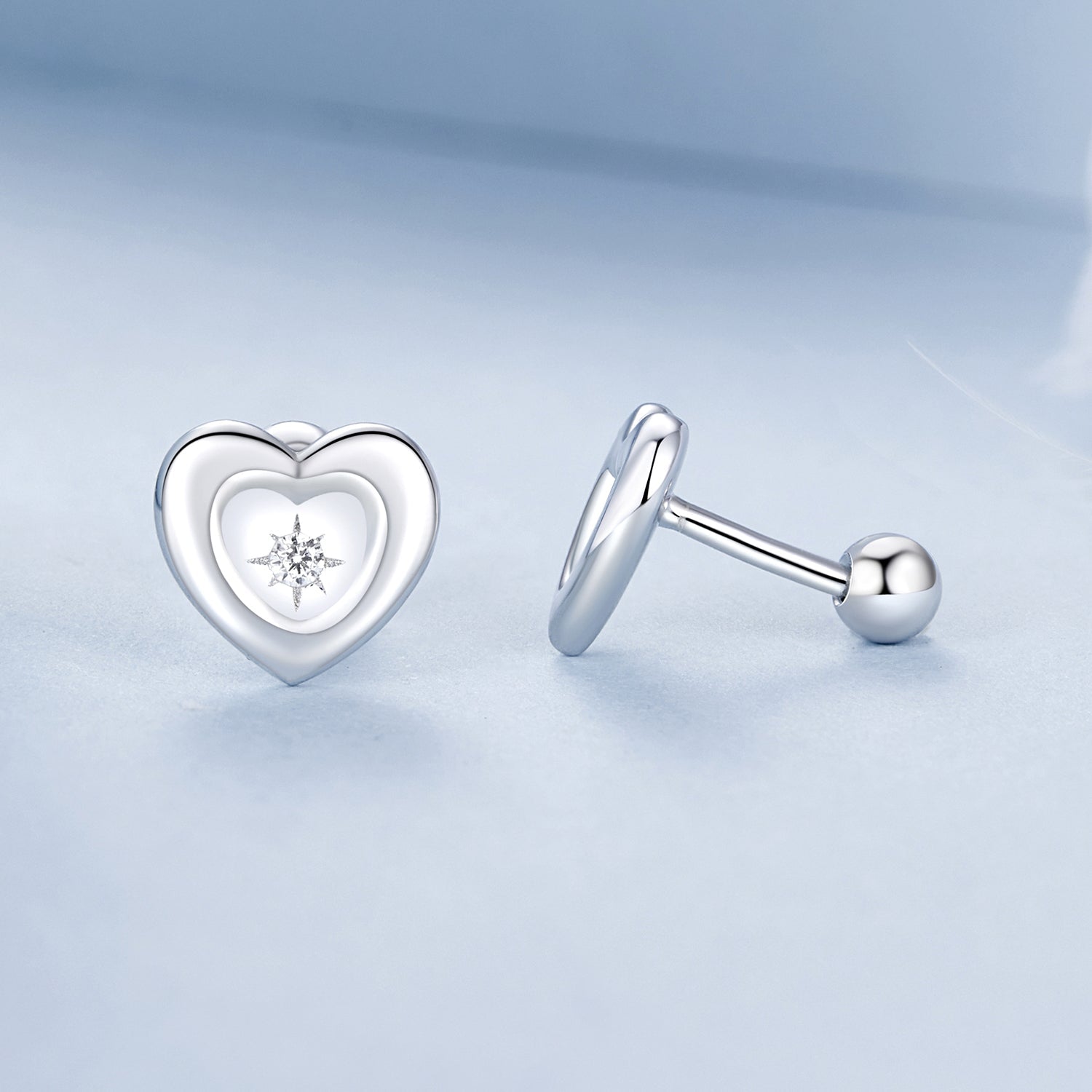 925 Sterling Silver White Gold Plated CZ Earrings  DestGlow