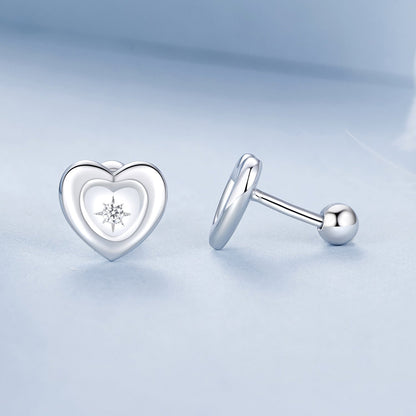 925 Sterling Silver White Gold Plated CZ Earrings  DestGlow