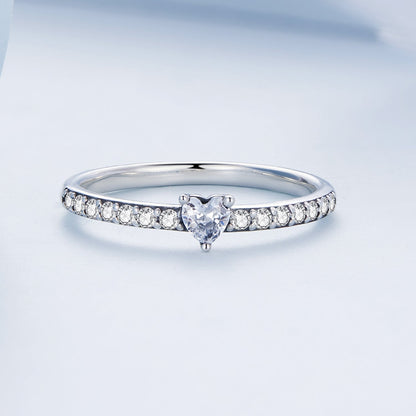 925 Sterling Silver Oxidized Ring with Pavé Setting CZ, Size 6 for Women by Bids.com