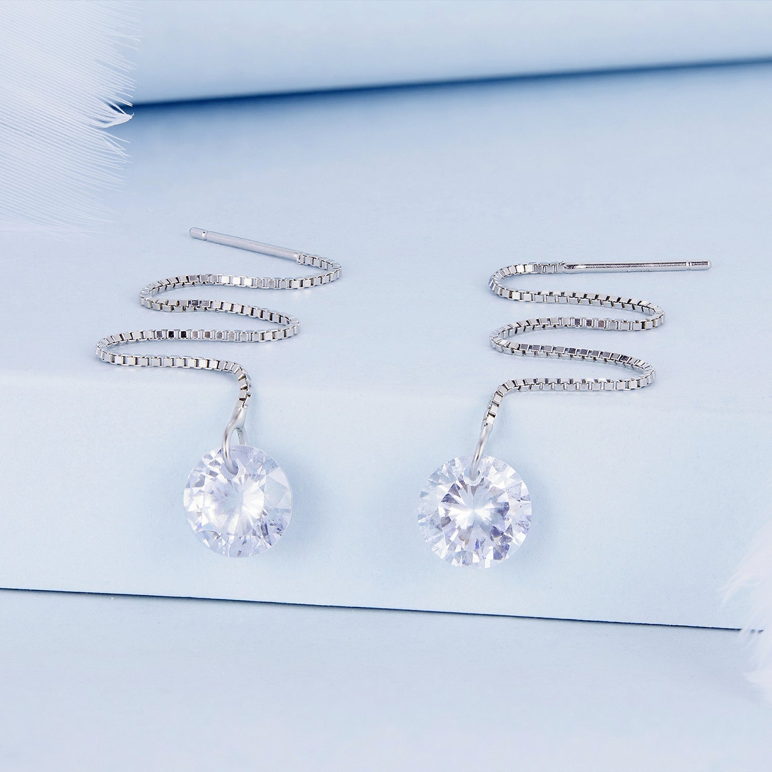 925 Sterling Silver Earrings with 0.8cm Main Stone and CZ for Women  DestGlow