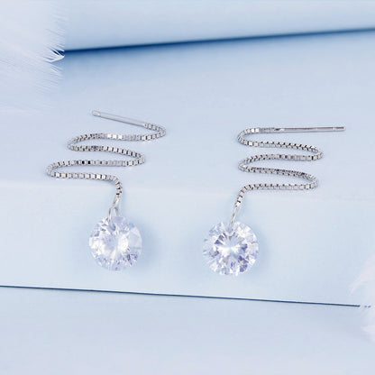 925 Sterling Silver Earrings with 0.8cm Main Stone and CZ for Women  DestGlow