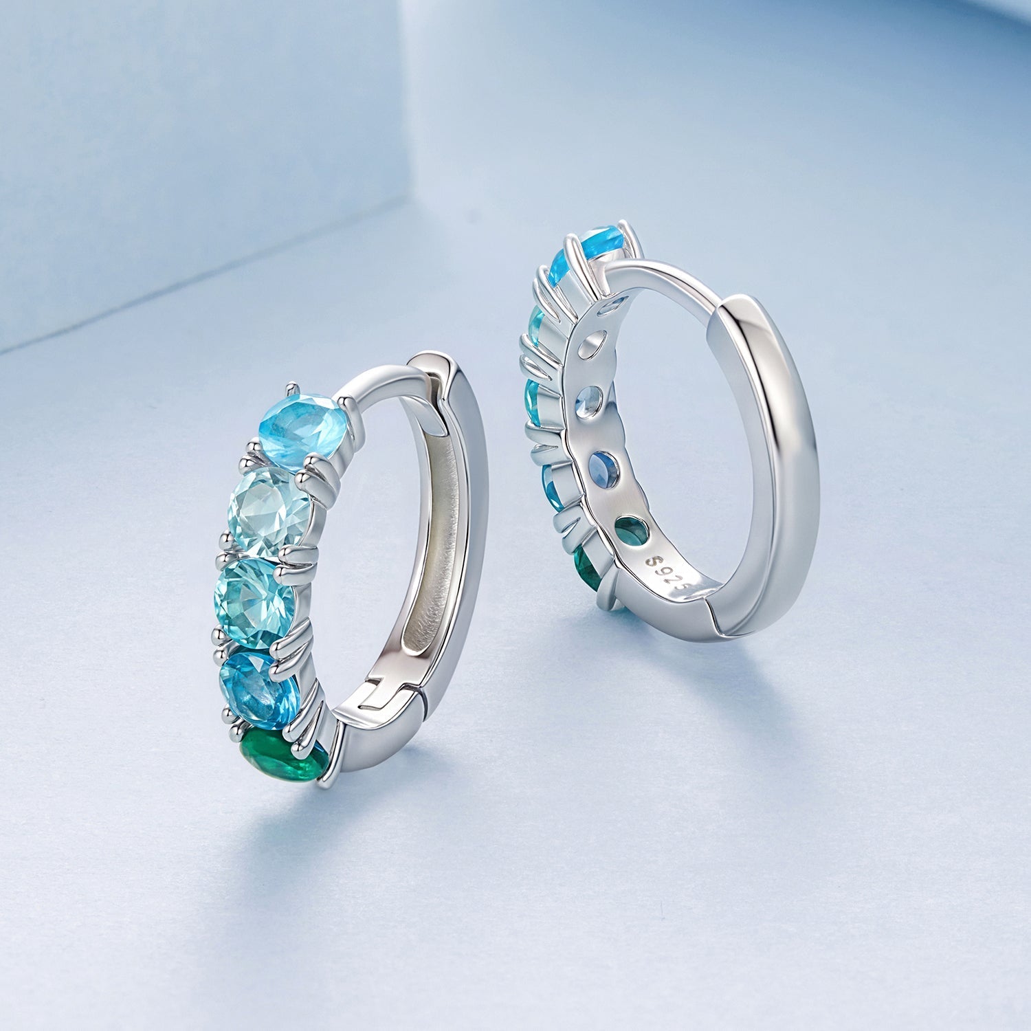 925 Sterling Silver Earrings with White Gold Plating and CZ for Women  DestGlow