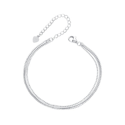 925 Sterling Silver &amp; White Gold Plated Bracelet  DestGlow