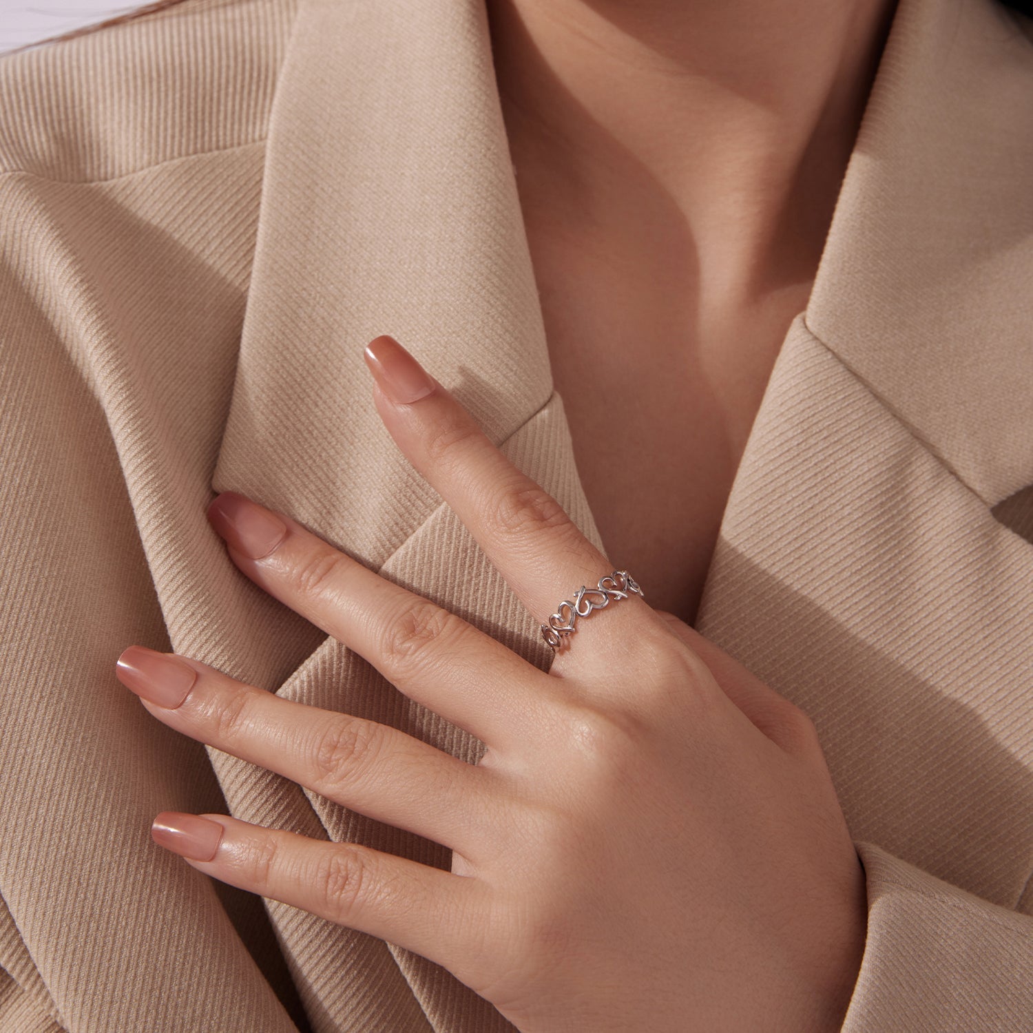925 Sterling Silver and White Gold Plated Ring for Women  DestGlow