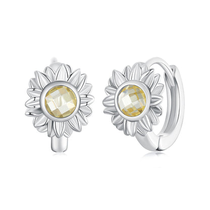 925 Sterling Silver Earrings with Transparent Glass, 12x9mm Size for Women  DestGlow