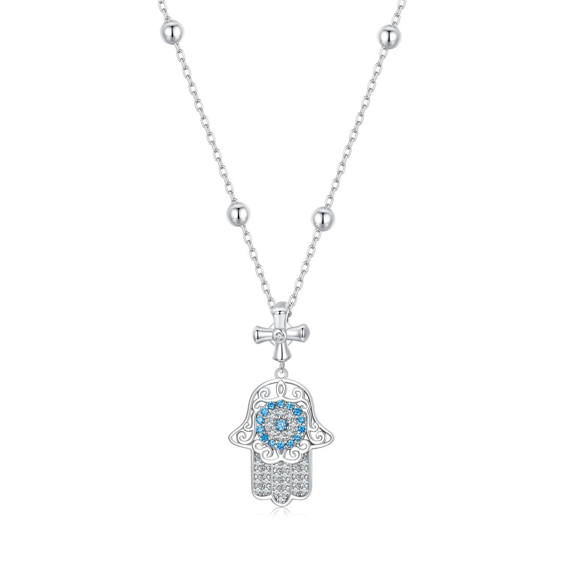 925 Sterling Silver Necklace with Pavé Setting CZ - 400mm Length  DestGlow