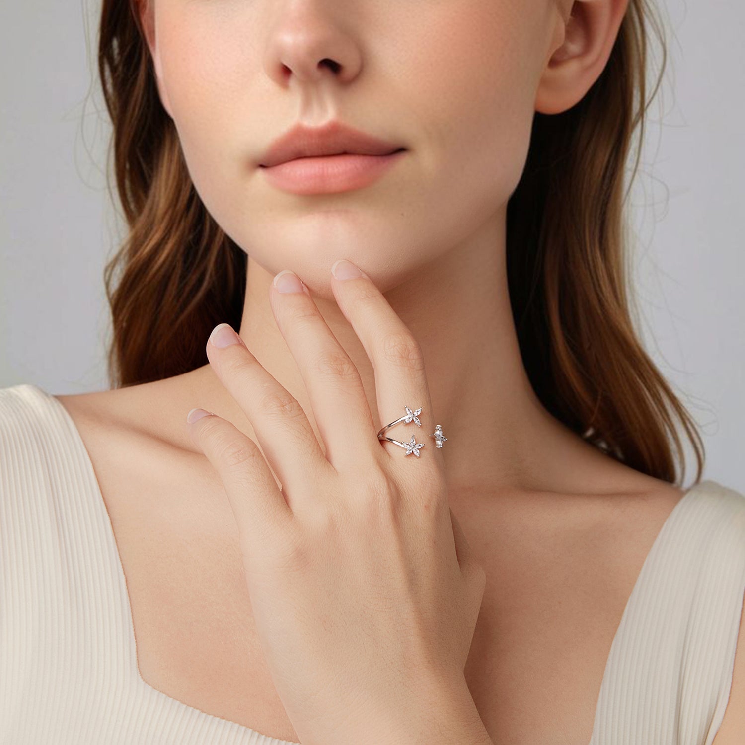 925 Sterling Silver Pavé Setting CZ White Gold Ring for Women  DestGlow