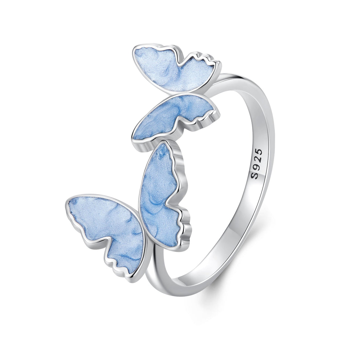 925 Sterling Silver Enamel Plated White Gold Ring for Women  DestGlow