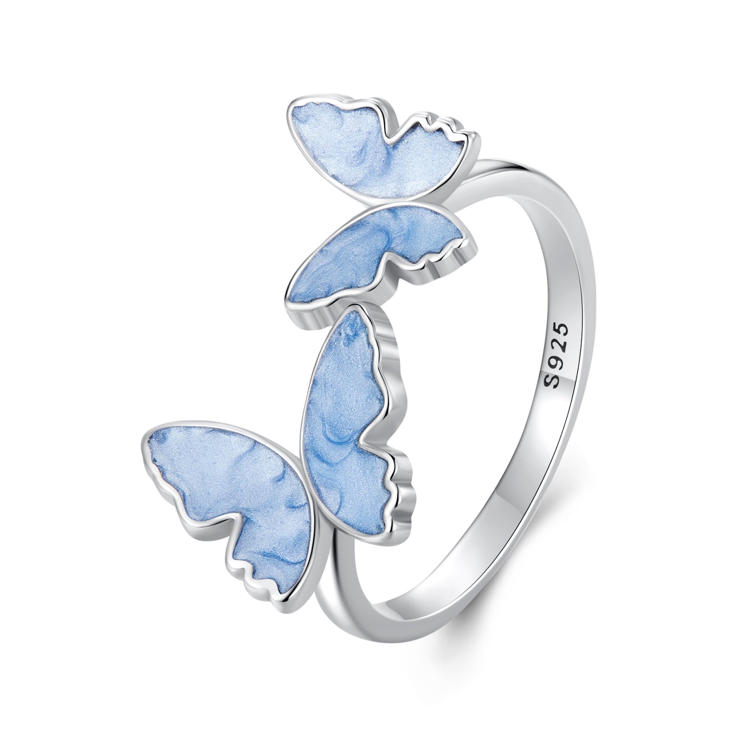 925 Sterling Silver Enamel Plated White Gold Ring for Women  DestGlow