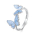 925 Sterling Silver Enamel Plated White Gold Ring for Women  DestGlow