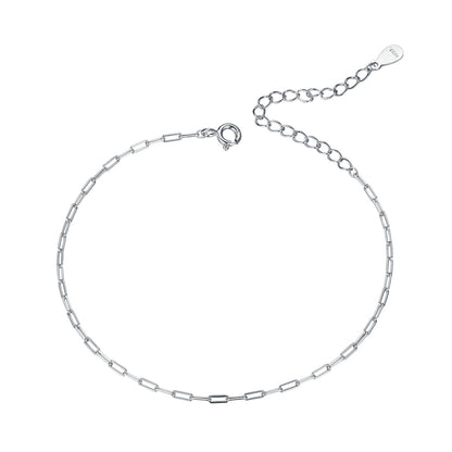 925 Sterling Silver &amp; Plated Platinum Bracelet - 17+5cm Length