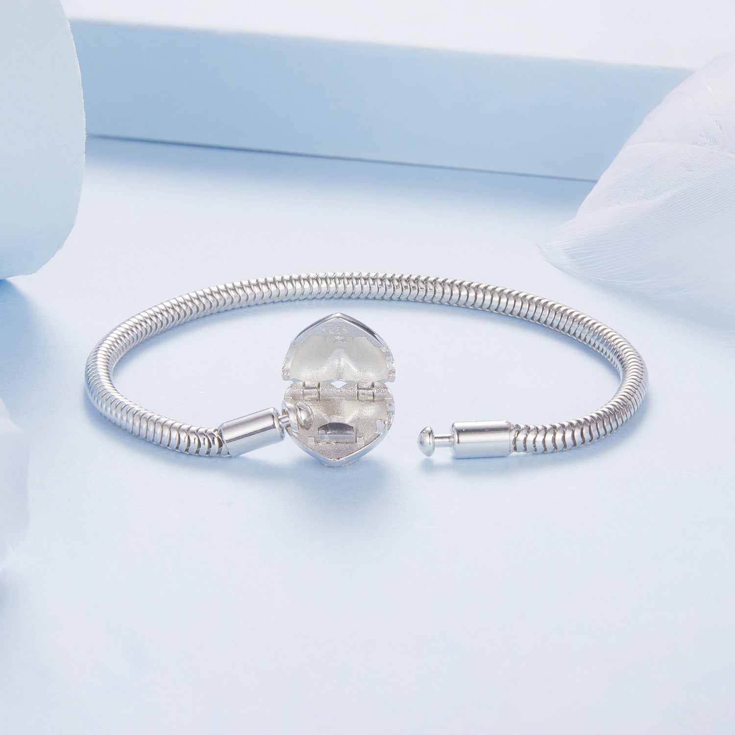 925 Sterling Silver + Pavé Setting White Gold Bracelet 17.0cm for Women  DestGlow